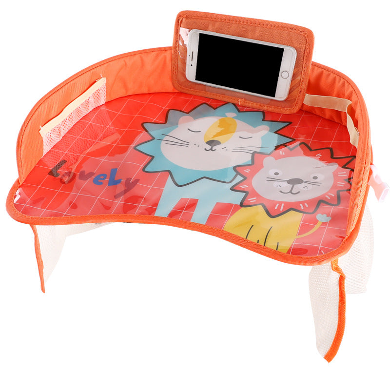 Portable kids drawing tray in car