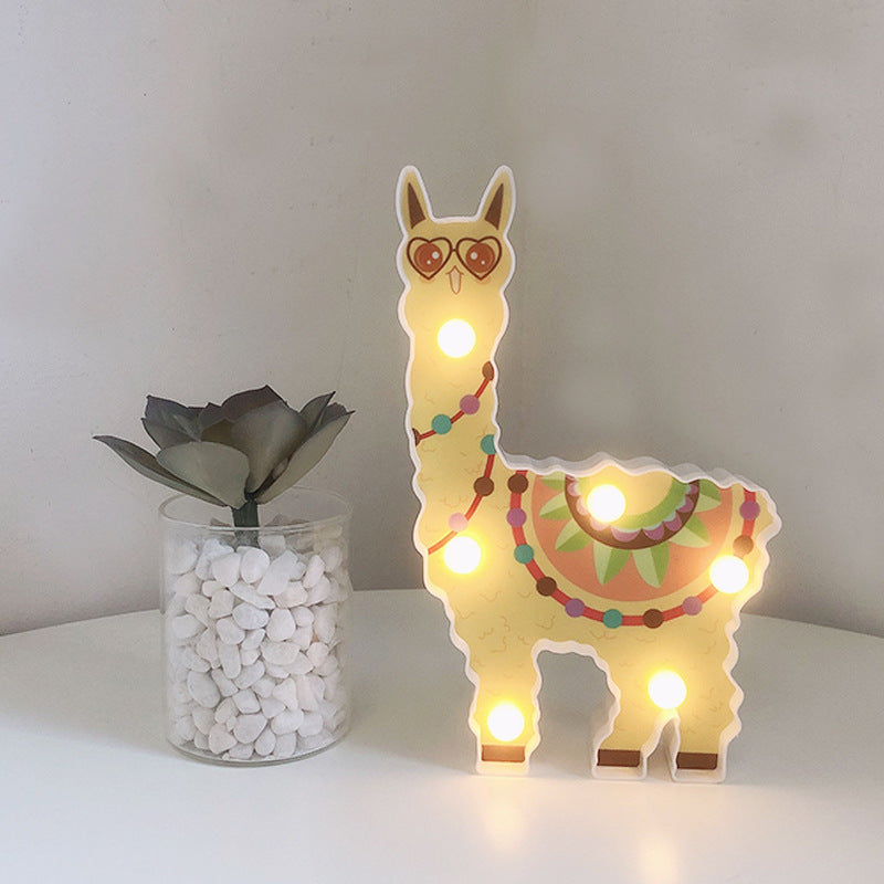 Battery-powered LED Alpaca with tongue out design