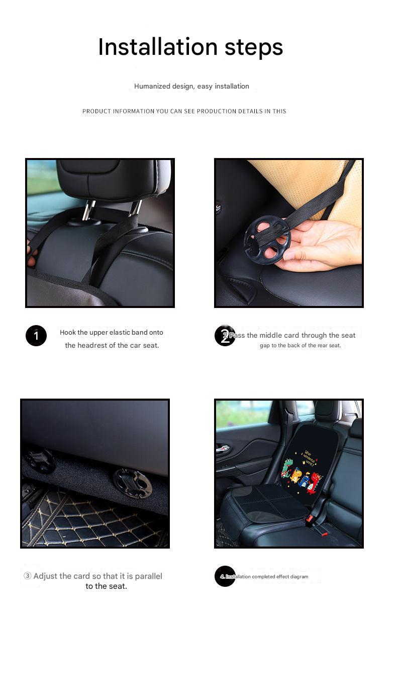 Child car seat pad with dinosaur pattern