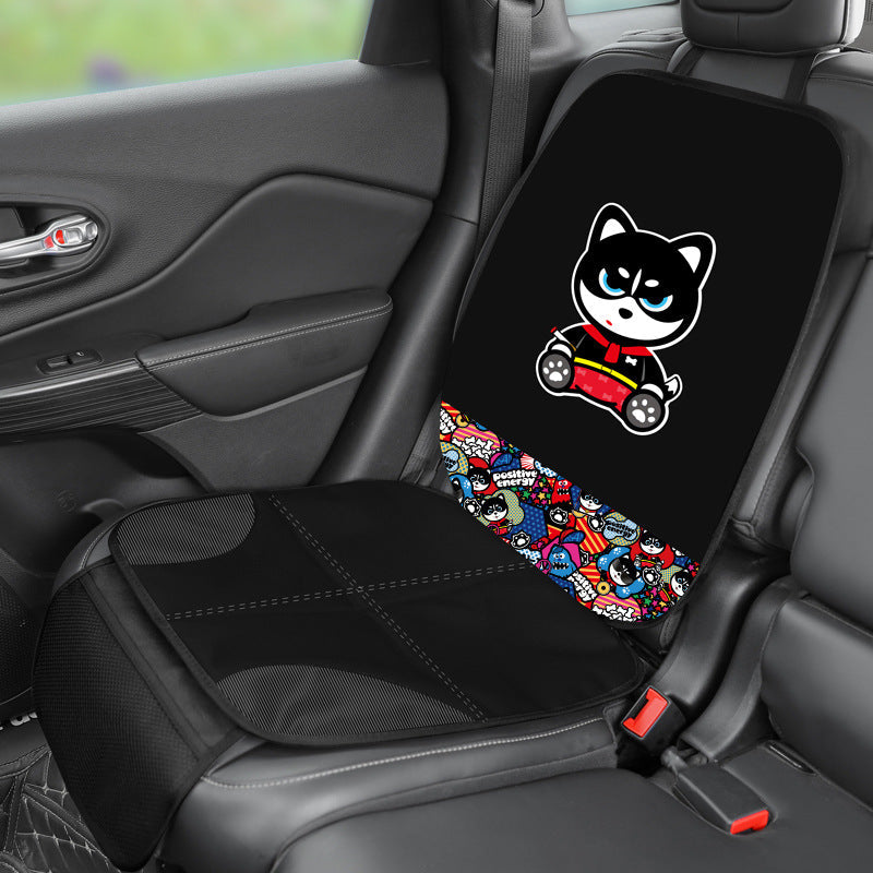 Child car seat pad with dinosaur pattern