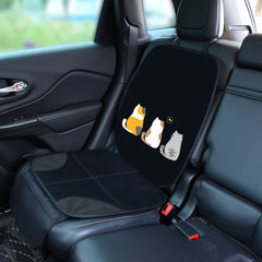 Black leather car seat safety pad