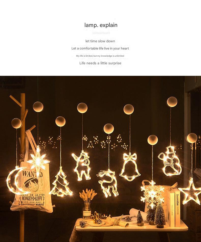 Christmas window lights in various shapes