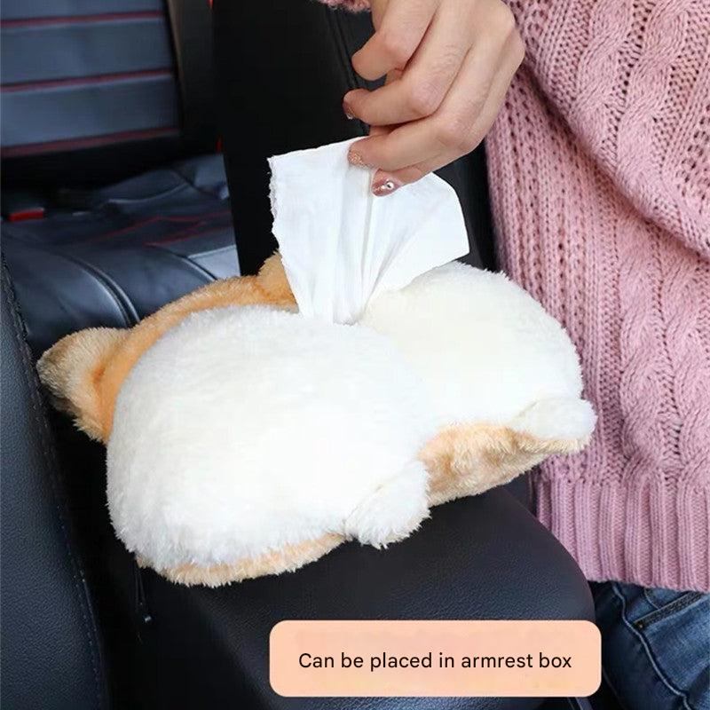 Corgi Butt Holder in car interior setting