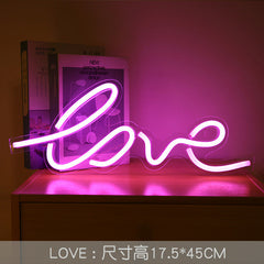 Chic LED neon sign with heart design