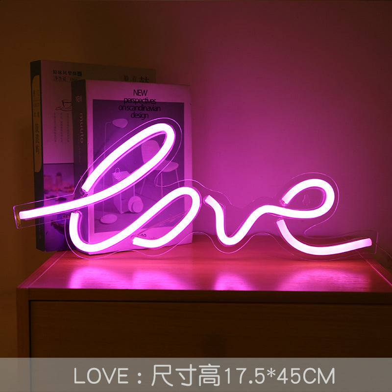 Chic LED neon sign with heart design