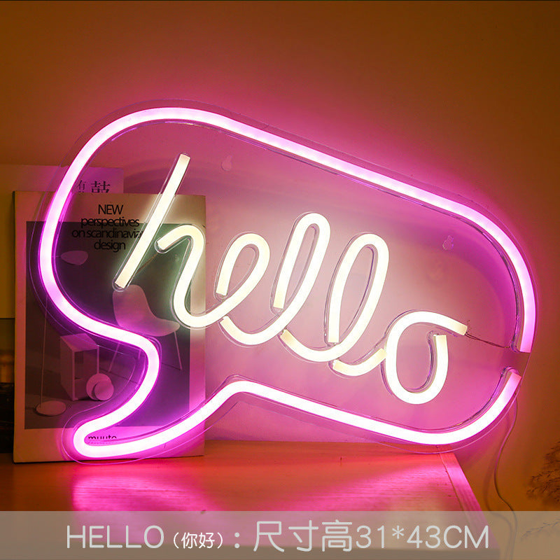 LED neon sign shaped like a double heart