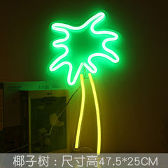 Neon sign with the word hello in bright colours