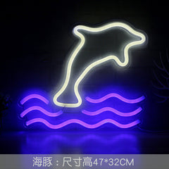 Victory hand LED neon sign for motivational spaces