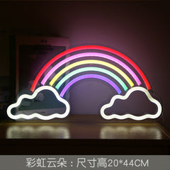 Neon sign with the word hello in bright colours