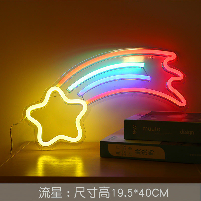 Rainbow design LED neon sign for playful rooms