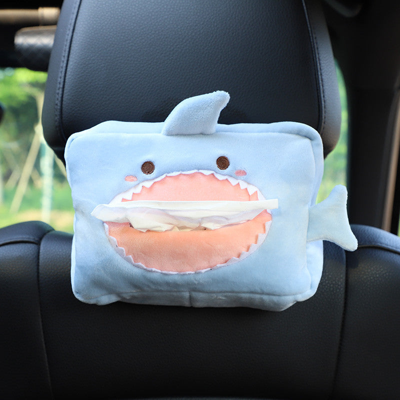 Plush car tissue box holder with cute animal designs - pig