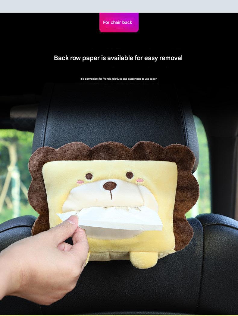 Cute plush tissue dispenser with dog design for cars