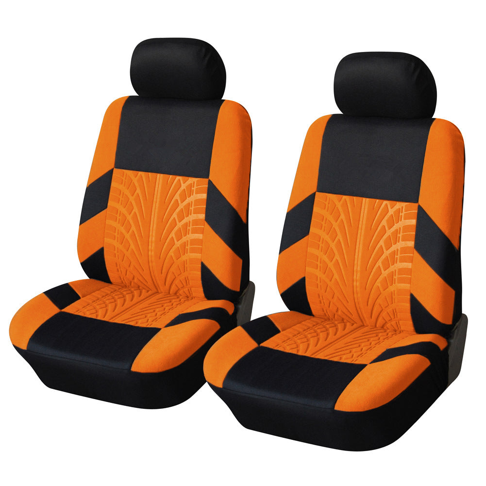 pink car seat cover installed in a vehicle