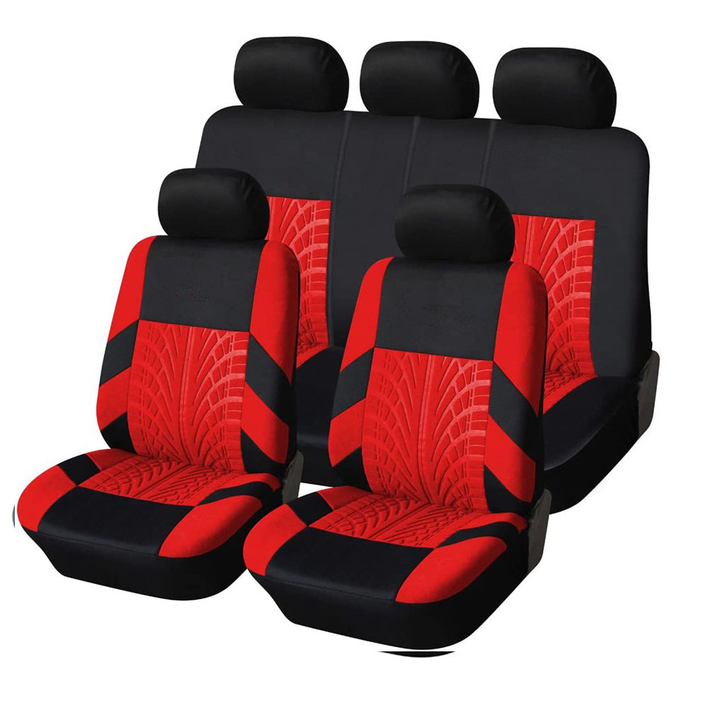 orange and purple car seat covers