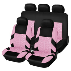 set of five universal car seat covers displayed