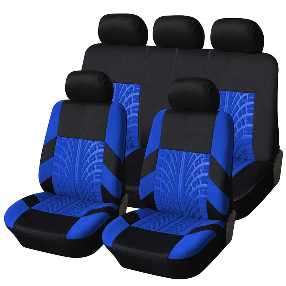 pink car seat cover installed in a vehicle
