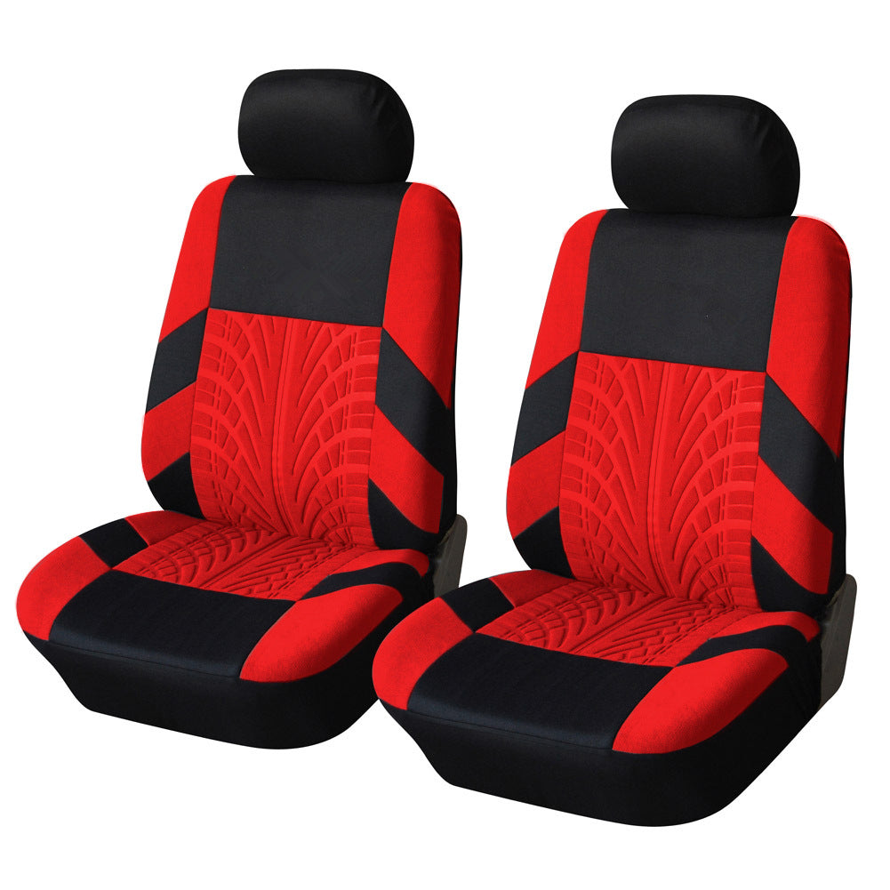installation of car seat covers in process
