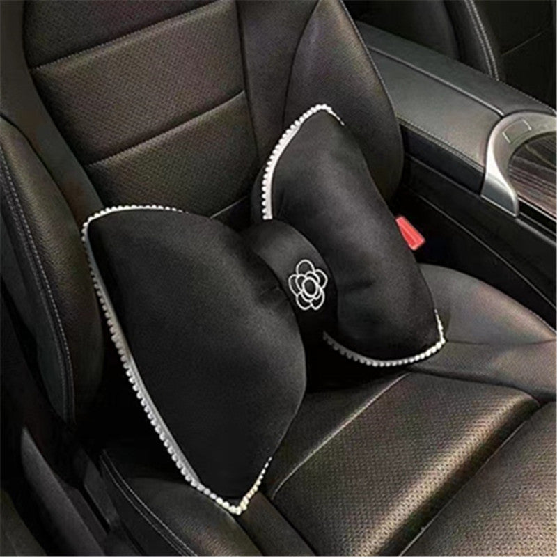 Universal fit plush headrest in black