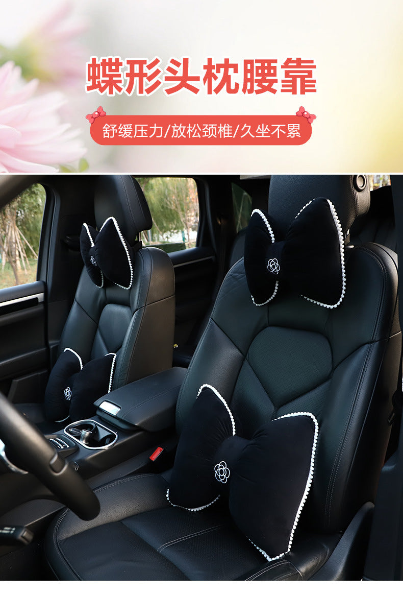 Chic camellia pattern car headrest