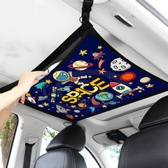 Heavy-duty hanging car organiser in use