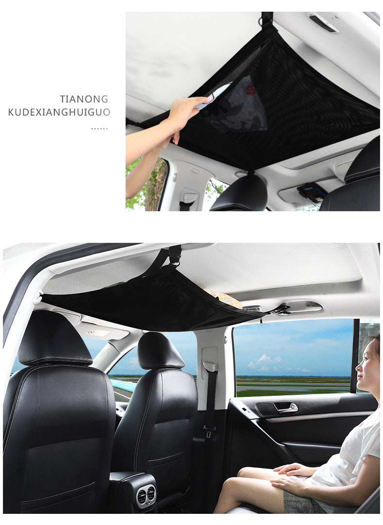 Dual-layer car organisation net in black