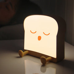 Cute Toast Bread Night Light back view