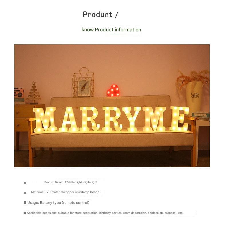 number marquee lamps in vibrant colours