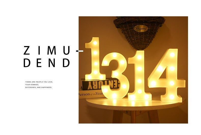 customisable LED marquee lights with numbers