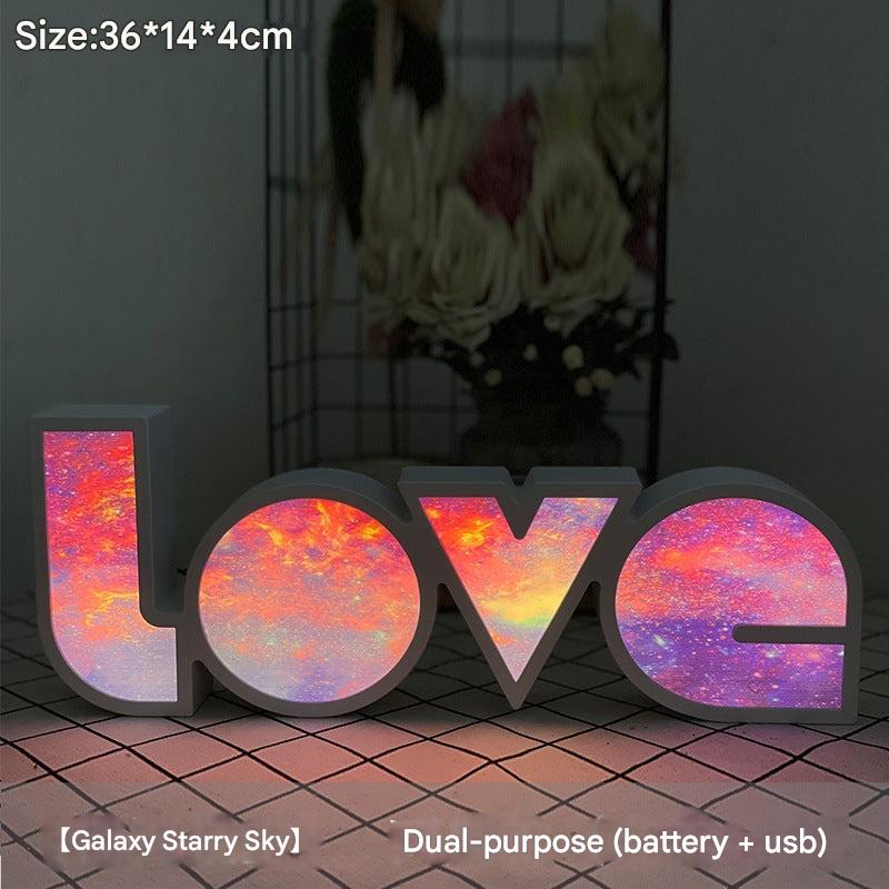 LED love light box showcasing multiple designs