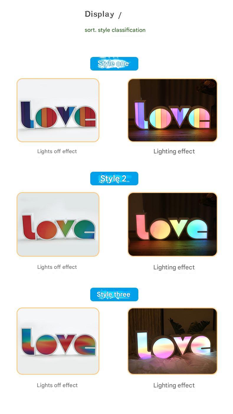 romantic marquee light box displaying galaxy theme