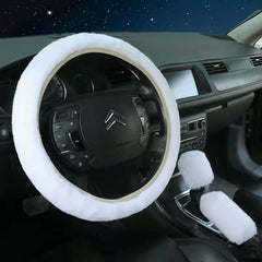 Handbrake cover for plush steering wheel set
