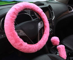 Handbrake cover for plush steering wheel set