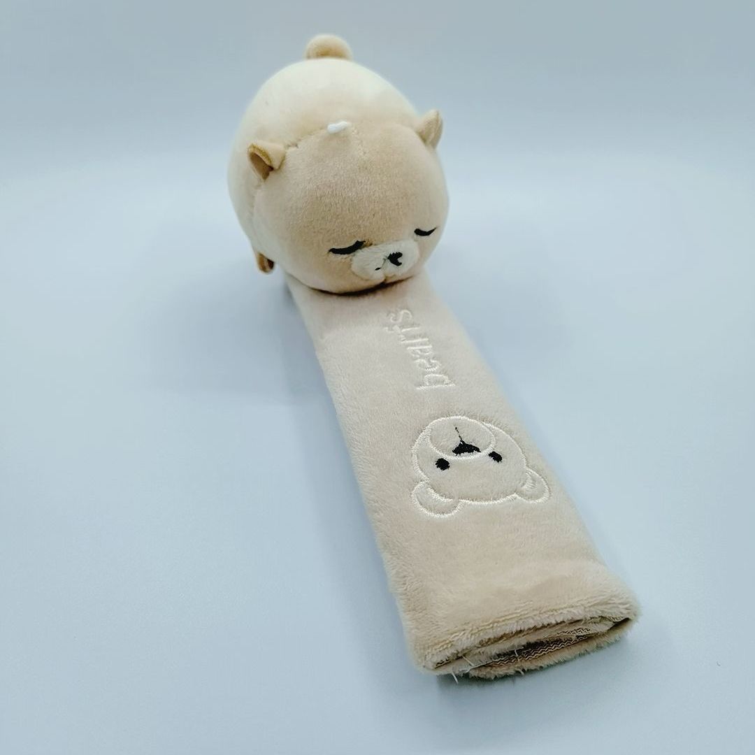 Pink cute animal car seat belt cover on display