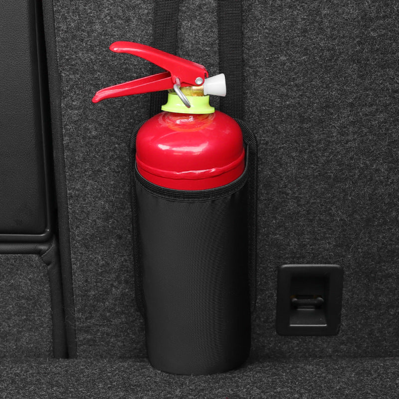 Multi-pocket organiser for fire extinguisher