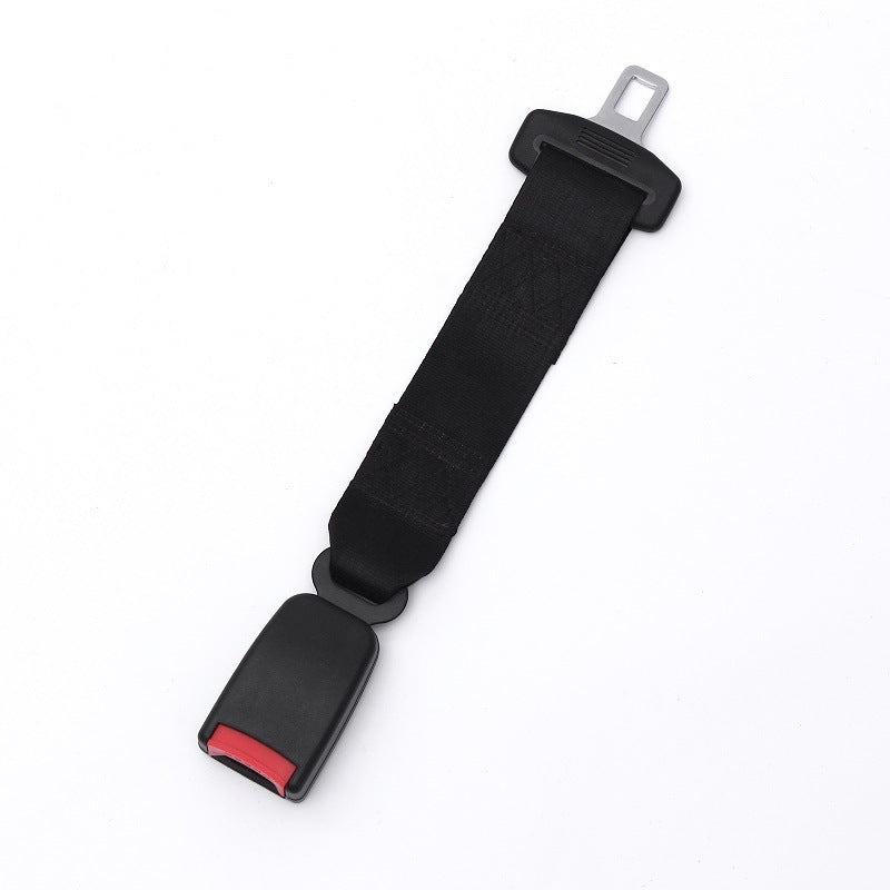 black adjustable seat belt extender displayed