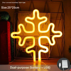 neon LED tree light in festive green colour