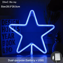Christmas themed neon LED light with reindeer design