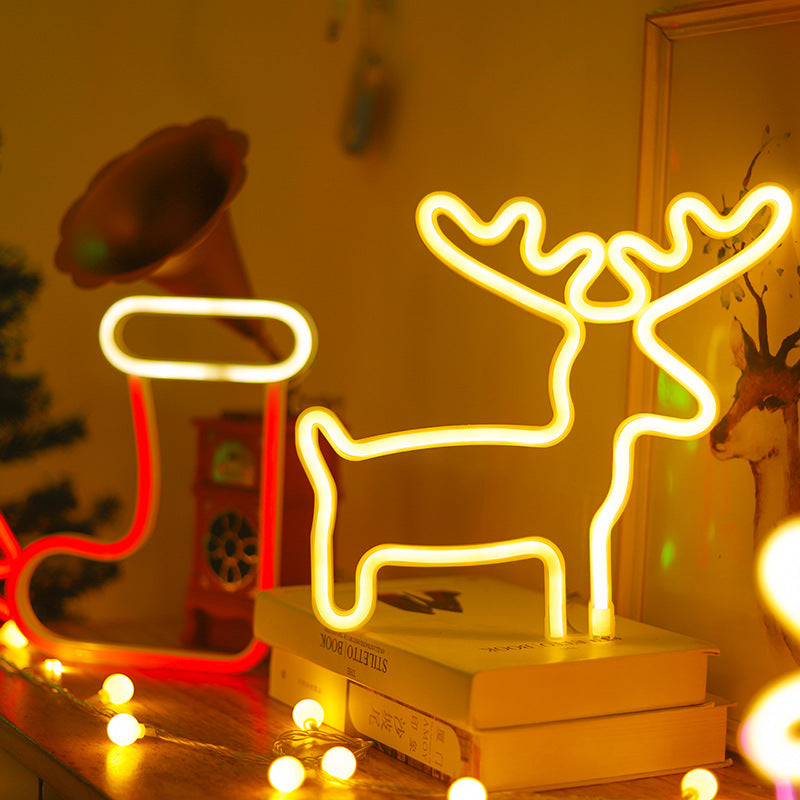 neon LED tree light in festive green colour