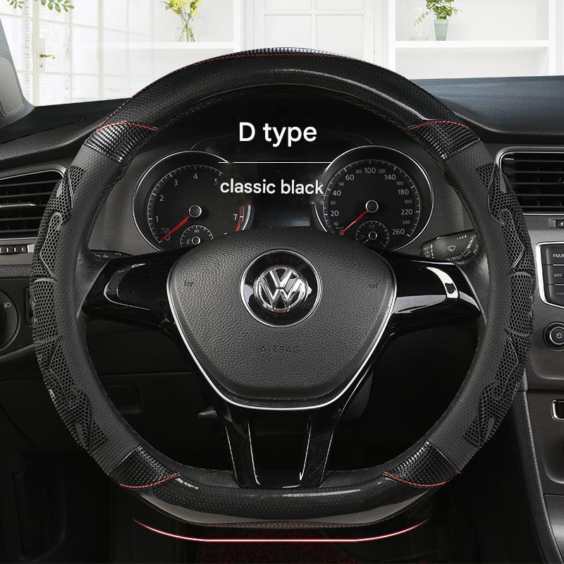 Image of Universal Sports Style Steering Wheel Cover Silver