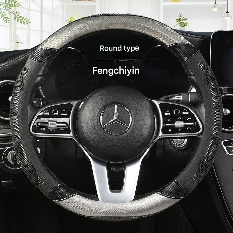 Image of Universal Sports Style Steering Wheel Cover Black