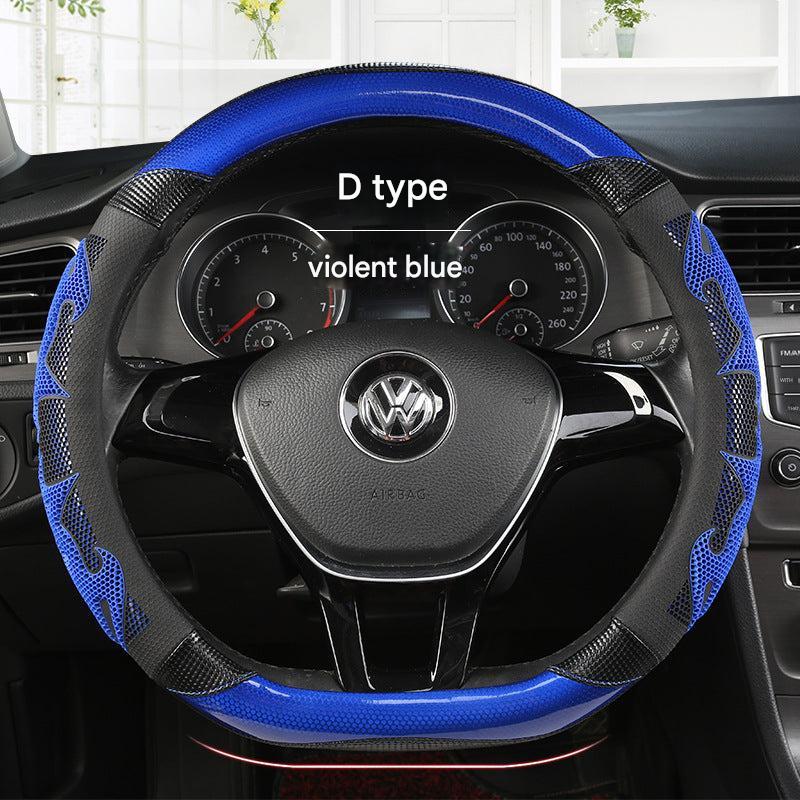 Image of Universal Sports Style Steering Wheel Cover Racing Silver