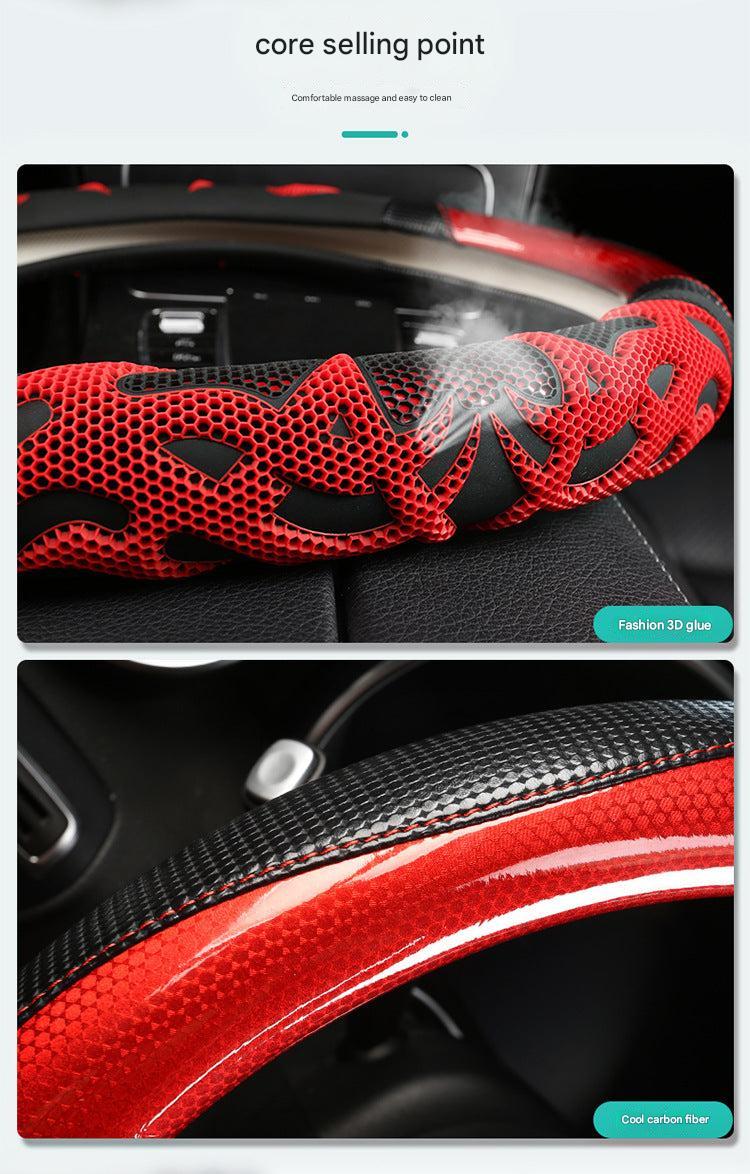 Image of Universal Sports Style Steering Wheel Cover Red