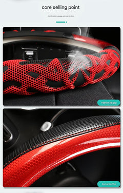 Image of Universal Sports Style Steering Wheel Cover Red