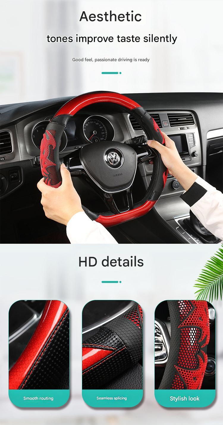 Image of Universal Sports Style Steering Wheel Cover Silver