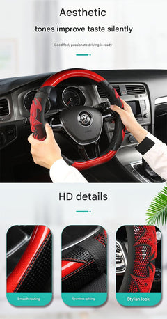 Image of Universal Sports Style Steering Wheel Cover Silver