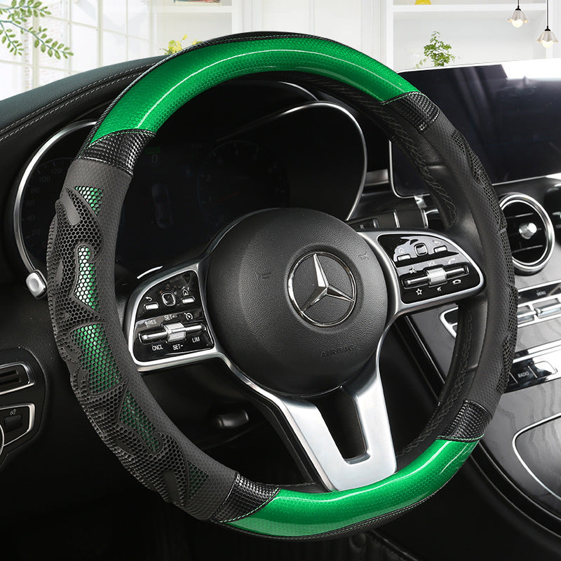 Image of Universal Sports Style Steering Wheel Cover Silver