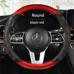 Image of Universal Sports Style Steering Wheel Cover Racing Silver