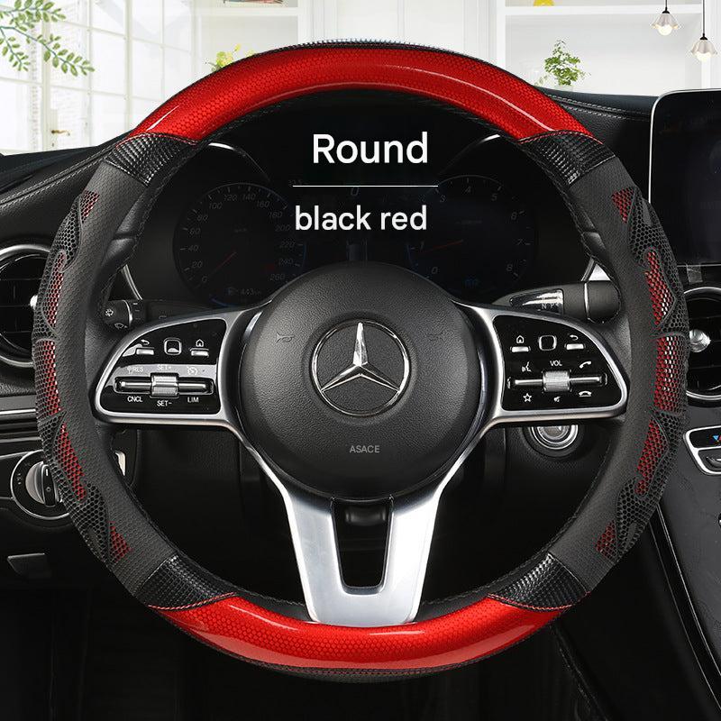 Image of Universal Sports Style Steering Wheel Cover Racing Silver