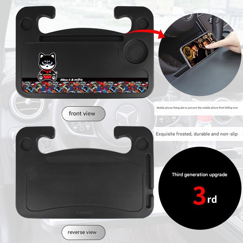 Portable car eating desk with phone slot