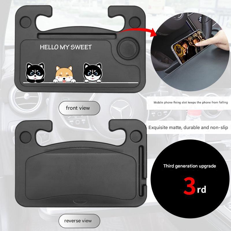 Versatile car desk in black colour